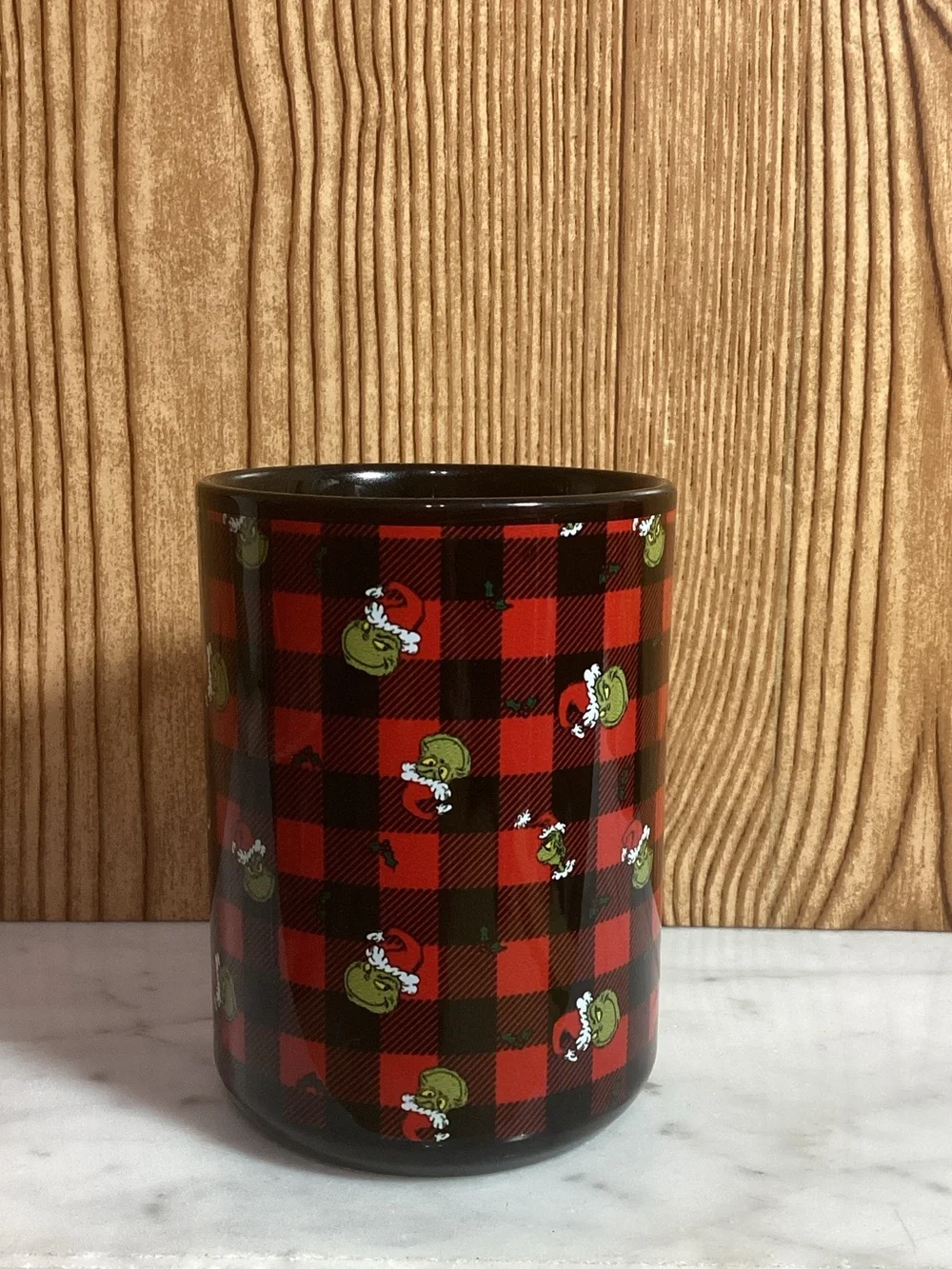 Buffalo Plaid Grinch Face Mug